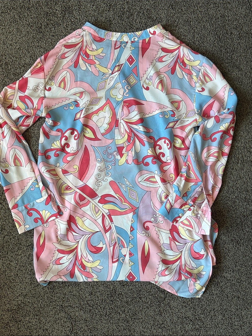 S- Zac & Rachel Pastel Floral Paisley Tunic - Pink & Blue - Picture 7 of 7